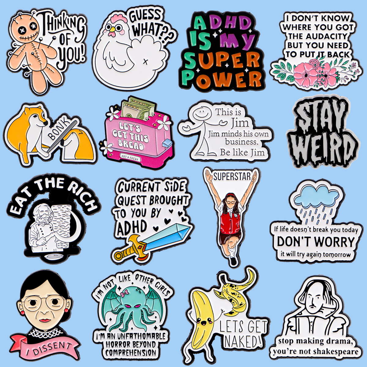 Women Accessories Quotes - Flowers Quotes Don't Worry Enamel Pins