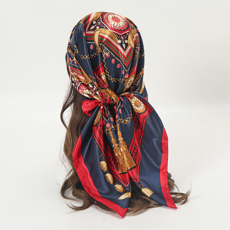Satin Square Scarf Women Musli - Women Accessories Chain review and price