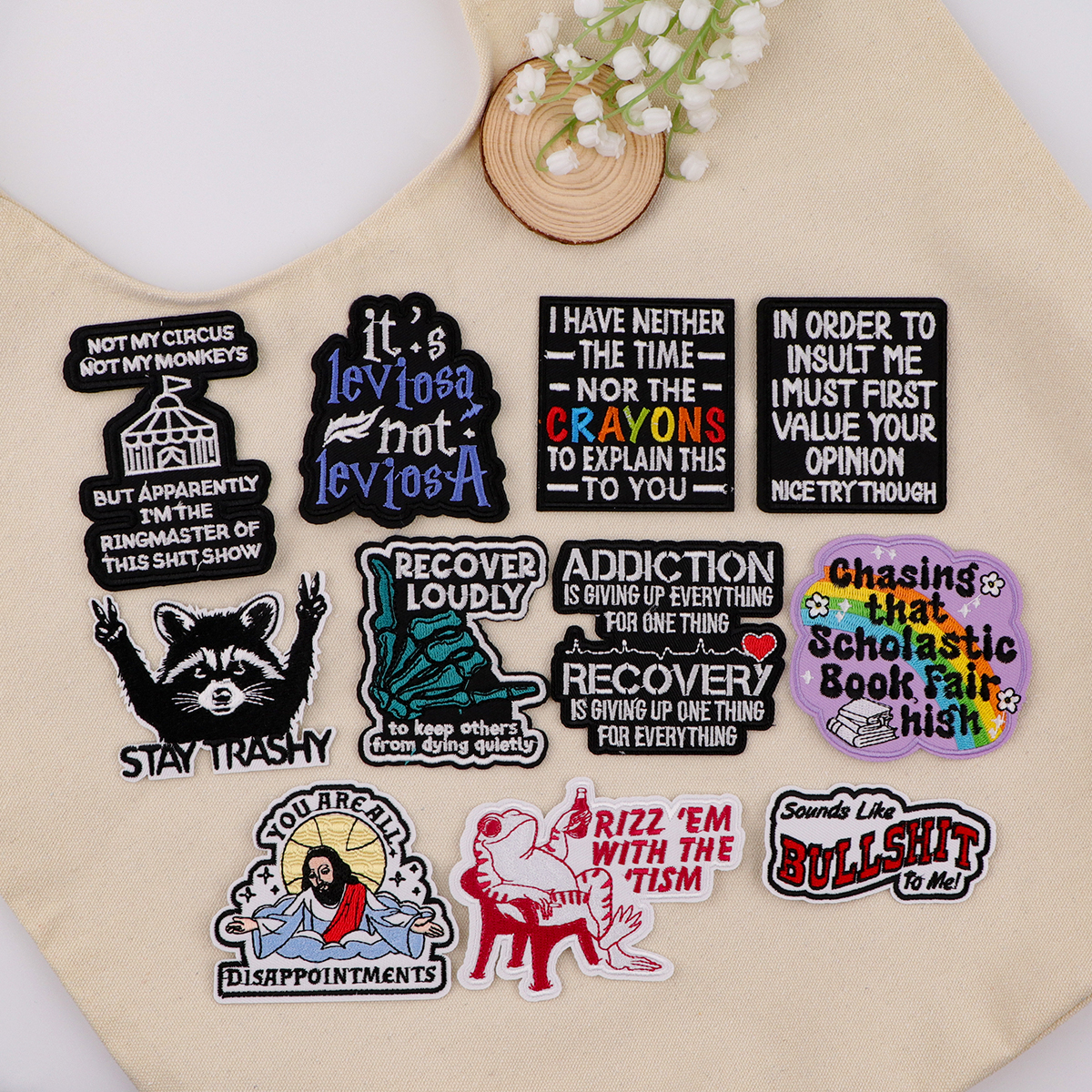 Quotes Patches On Clothes Funn - Women Accessories Quotes review and price