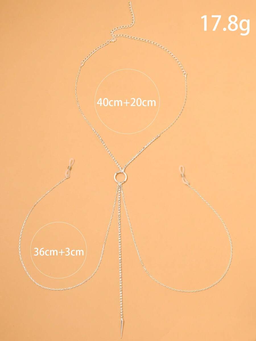 Stylish rhinestone chest chain - Women Accessories Chain review and price