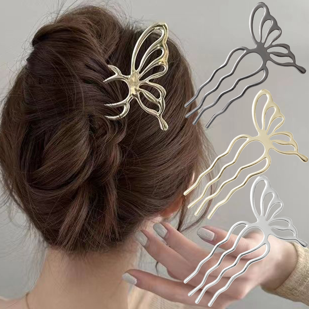 Korean Butterfly U Shape Hair  - Hair Fork Stick review and price