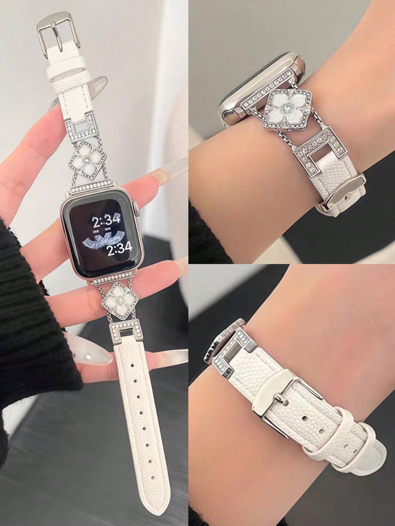 1pc New Women's White Genuine  - Women'S Accessories To Wear With Watch review and price