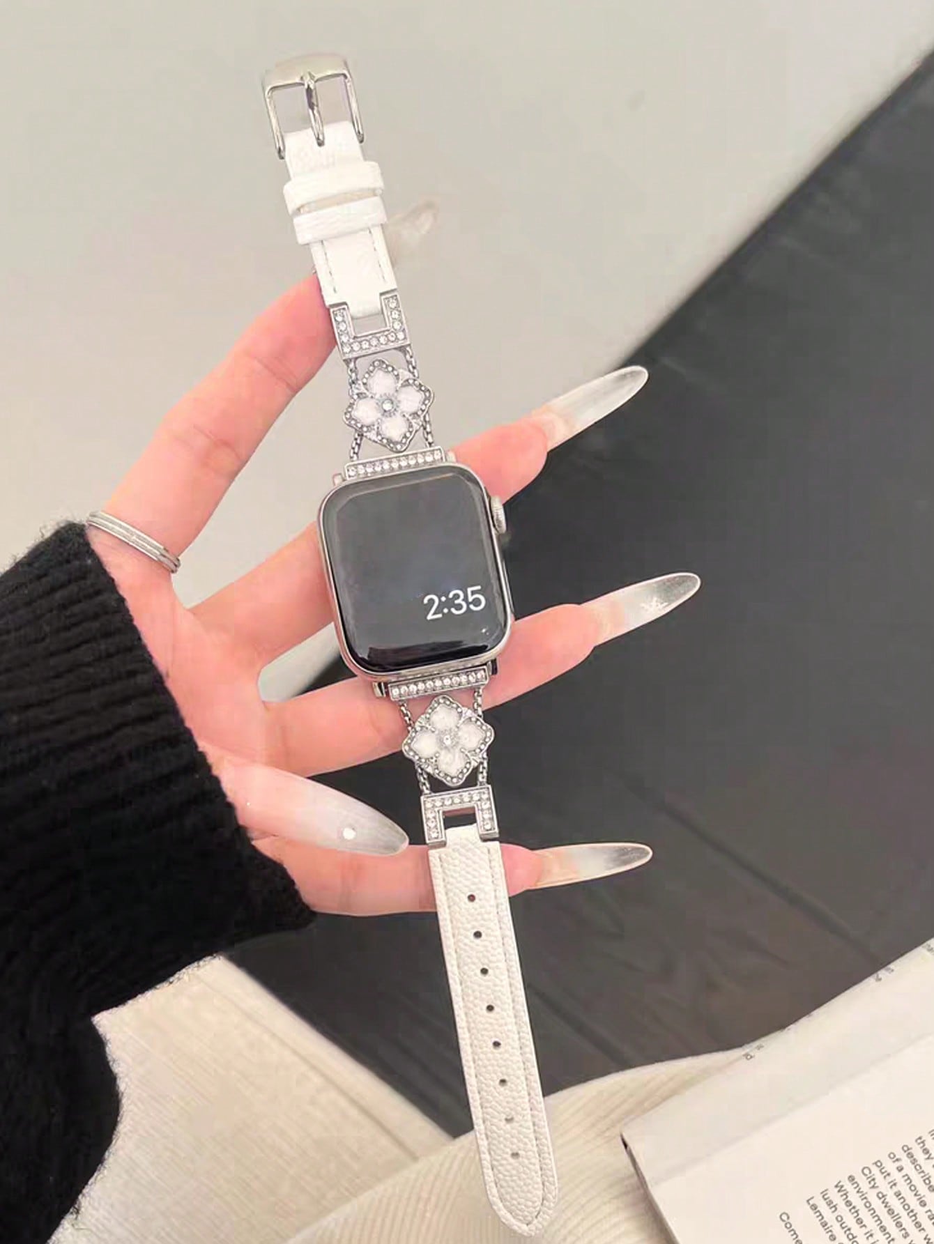 1pc New Women's White Genuine  - Women'S Accessories To Wear With Watch review and price