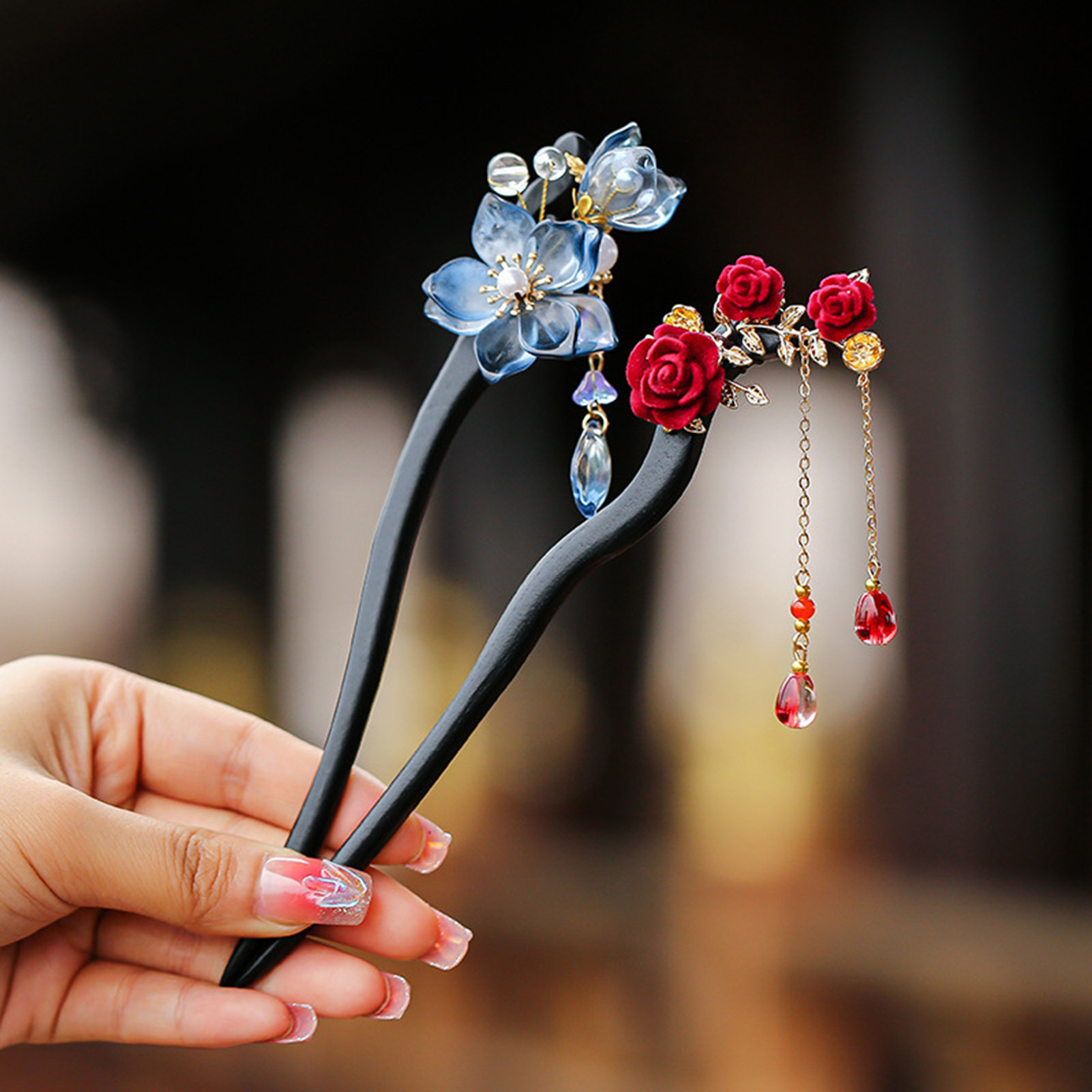 Chinese Style Flower Tassel Ha - Hair Fork Stick review and price