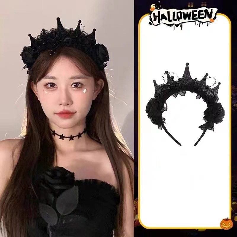 Gothic Black Rose Lace Crown H - Women'S Victorian Accessories review and price
