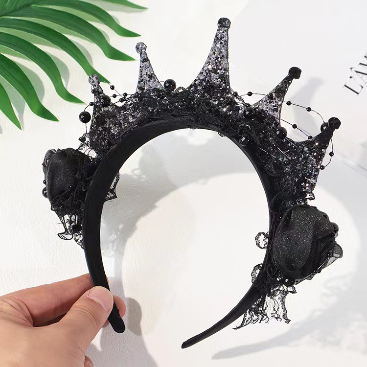 Gothic Black Rose Lace Crown H - Women'S Victorian Accessories review and price
