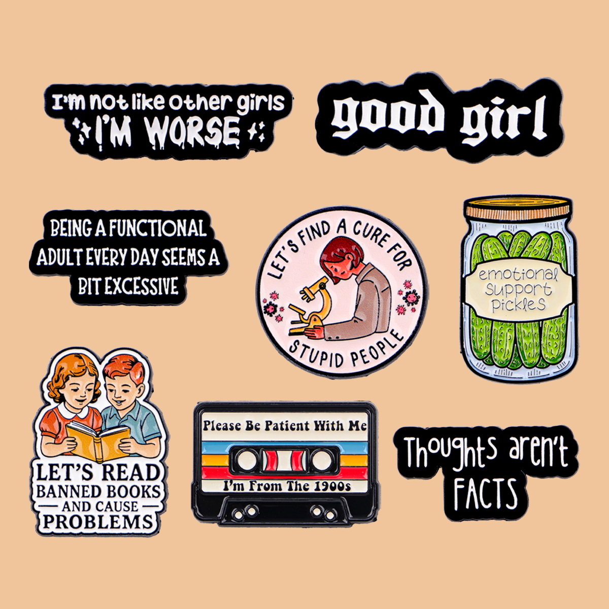 “Good Girl” Quotes Enamel Pin  - Women Accessories Quotes review and price
