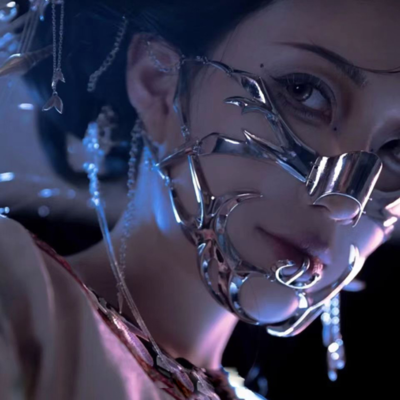2025 Cyberpunk Visor Chin Meta - Women Accessories Chain review and price