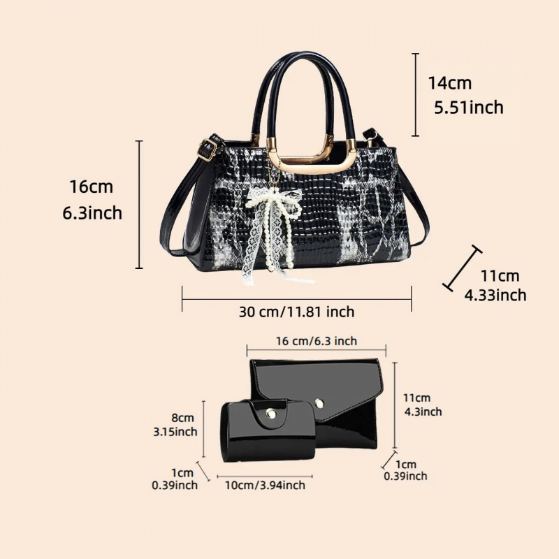 Women's Handbag Set, Crocodile - Women Accessories For Gift review and price