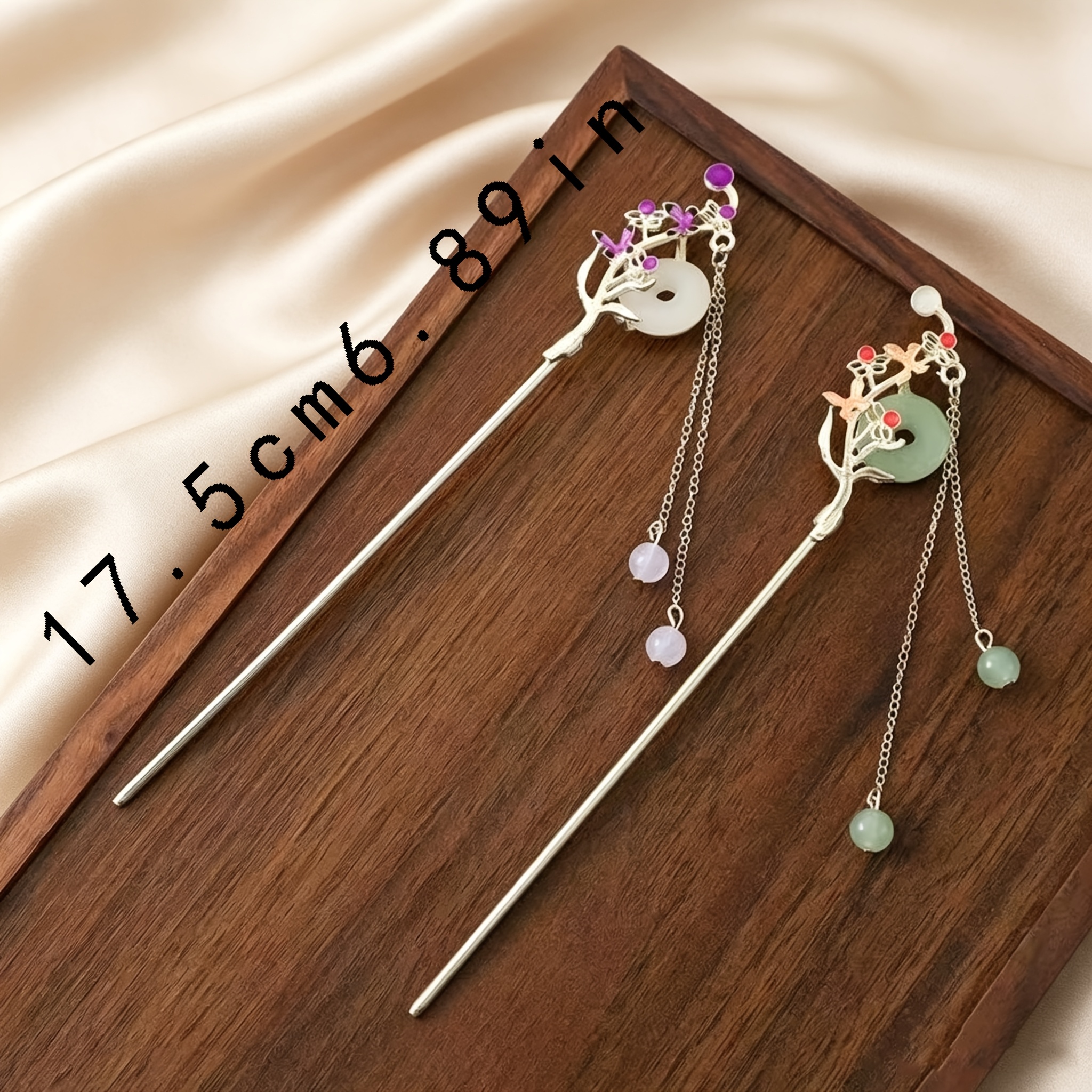 2Pcs Crystal Tassel Ladies Hai - Women Accessories Chain review and price