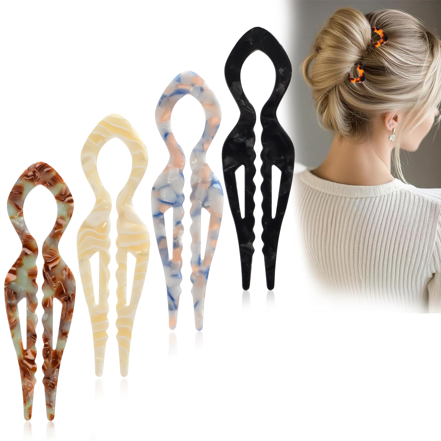 1 PC Acrylic Fish Tail U-shape - Hair Fork Stick review and price