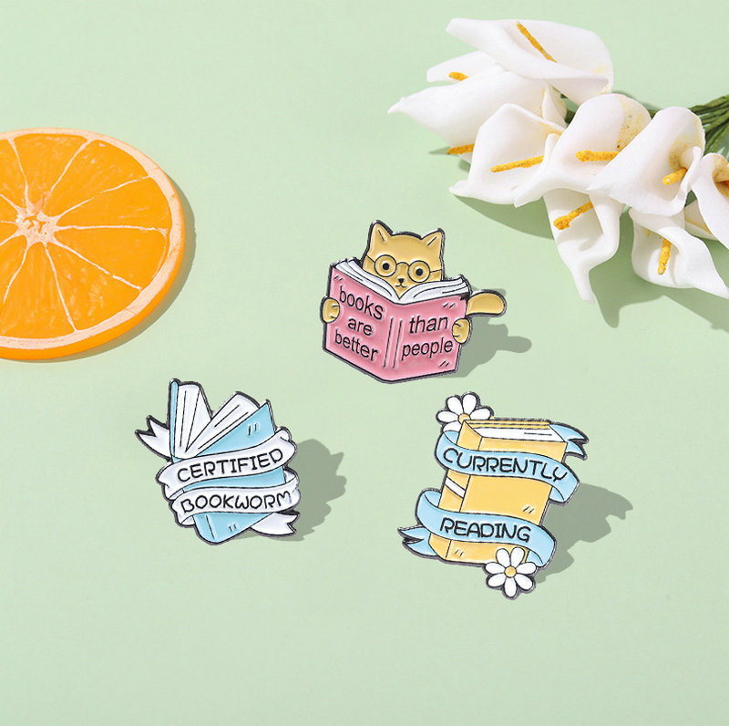 Book Enamel Pins Book Quote Ba - Women Accessories Quotes review and price