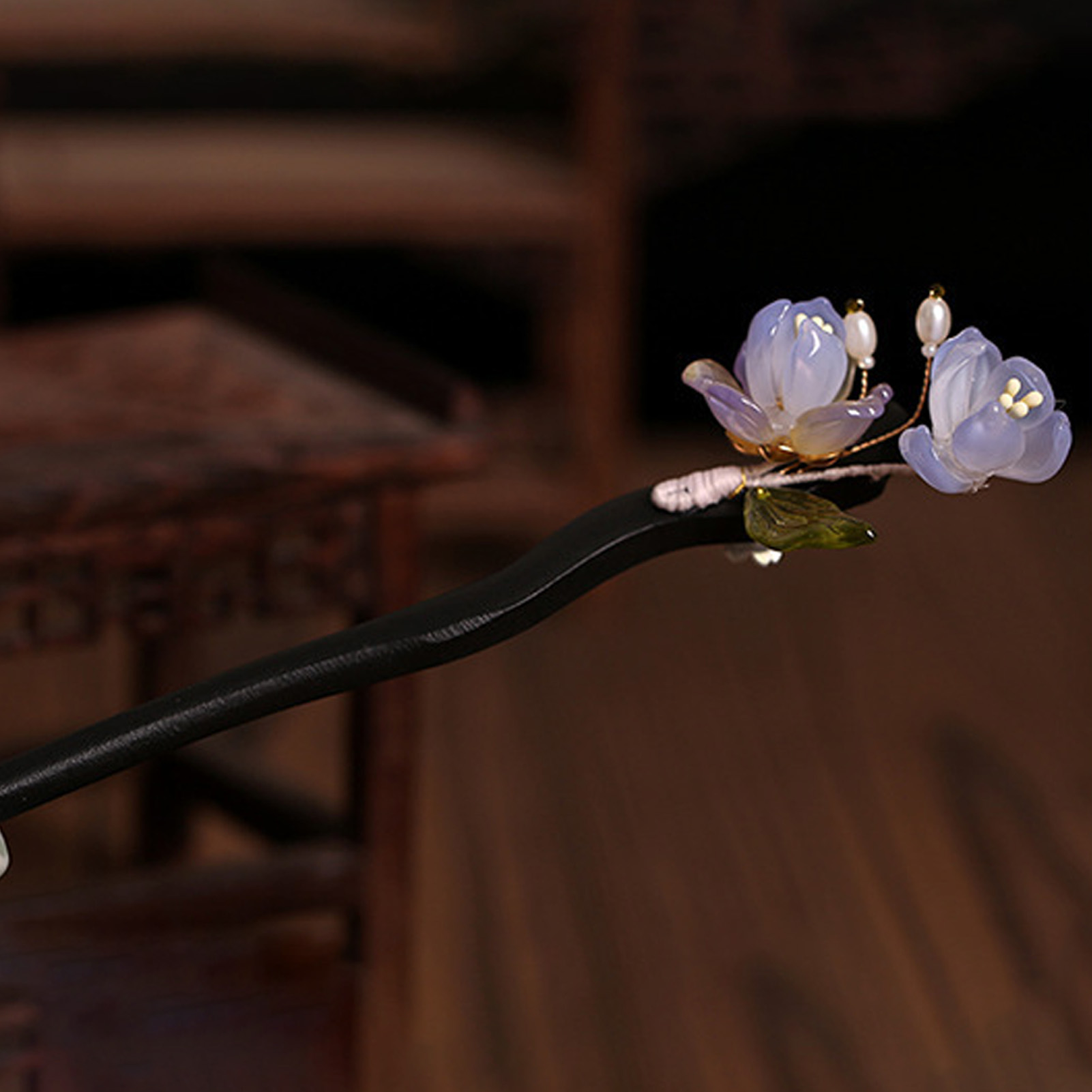 Vintage Wooden Flower Hairpin  - Hair Fork Stick review and price